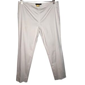 Brooks Brothers White Lined Ankle Pants Size 8 Side Zip Cotton Blend Summertime